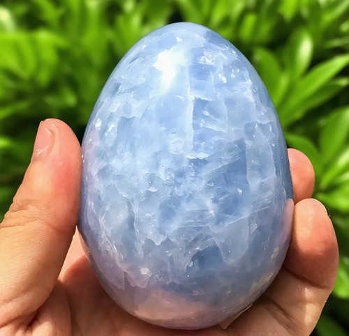 Natural celestite egg - egg, polished